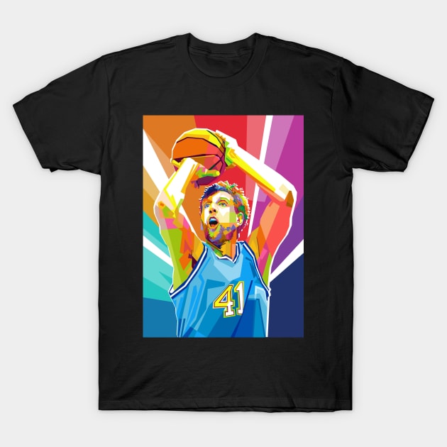 DIRK NOWITZKI POP ART T-Shirt by Vector Baturaja